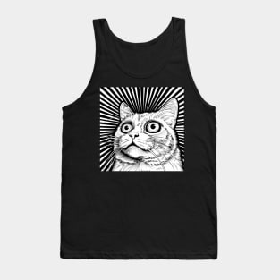 Trippy Cat Goth Grunge Gothic Kitten Alt Punk Weirdcore Tank Top